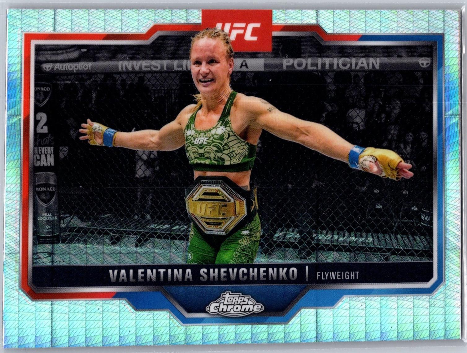 Valentina Shevchenko 2025 Topps Chrome UFC Base #166 Geometric Refractor