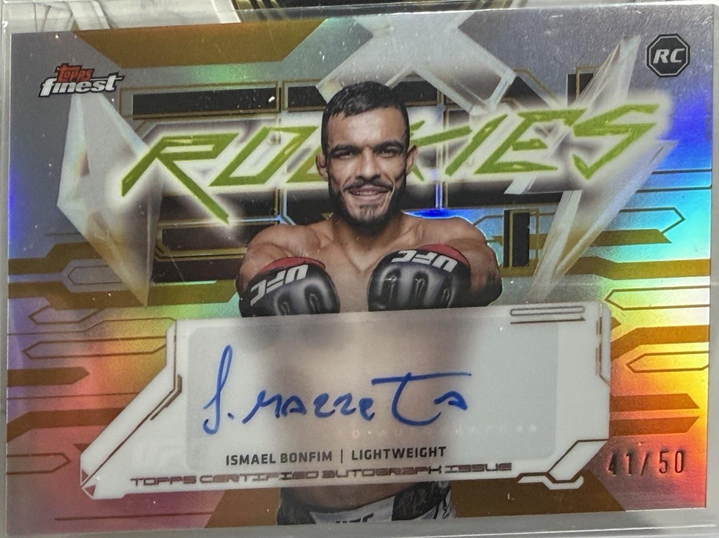 Ismael Bonfim 2025 Topps Finest UFC Finest Rookie Autographs #FRA-IB Red Black Vapor Refractor