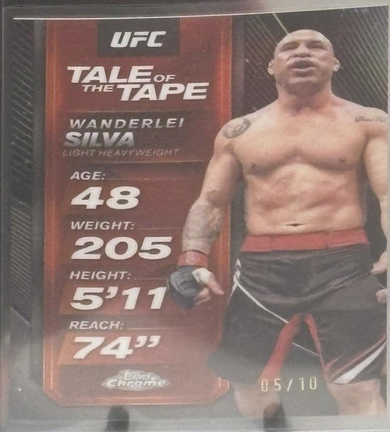 Wanderlei Silva 2025 Topps Chrome UFC Tale of the Tape #TTT-16 Black Refractor