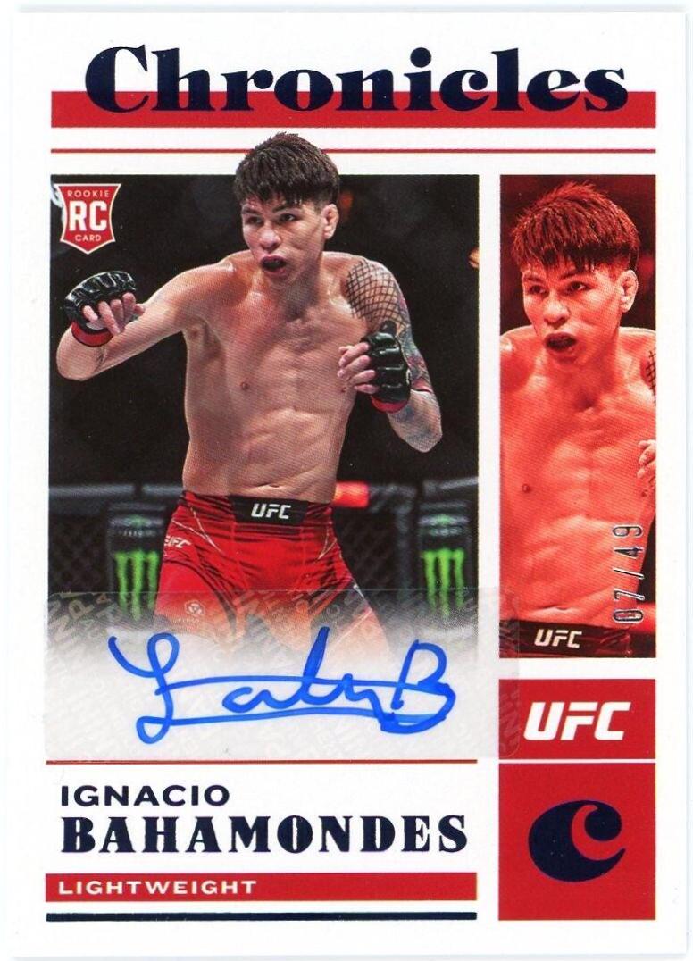 Ignacio Bahamondes 2023 Panini Chronicles UFC Chronicles Signatures #22 Blue