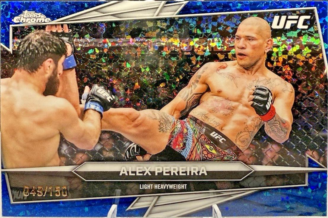 Alex Pereira 2026 Topps Chrome UFC Base #90 Blue Mini Diamonds Refractor