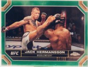 Jack Hermansson 2024 Topps Chrome UFC Base #83 Green Refractor