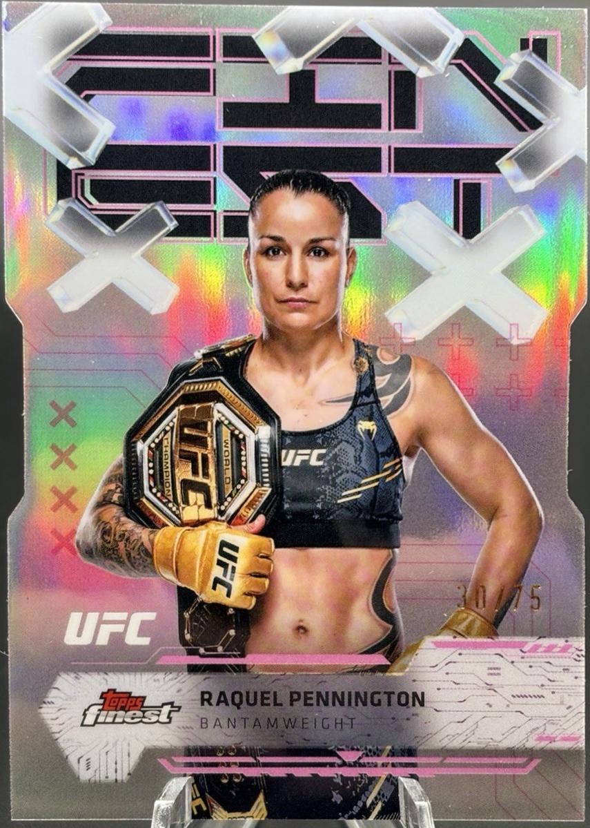 Raquel Pennington 2025 Topps Finest UFC Base Common #77 Die-Cut Refractor