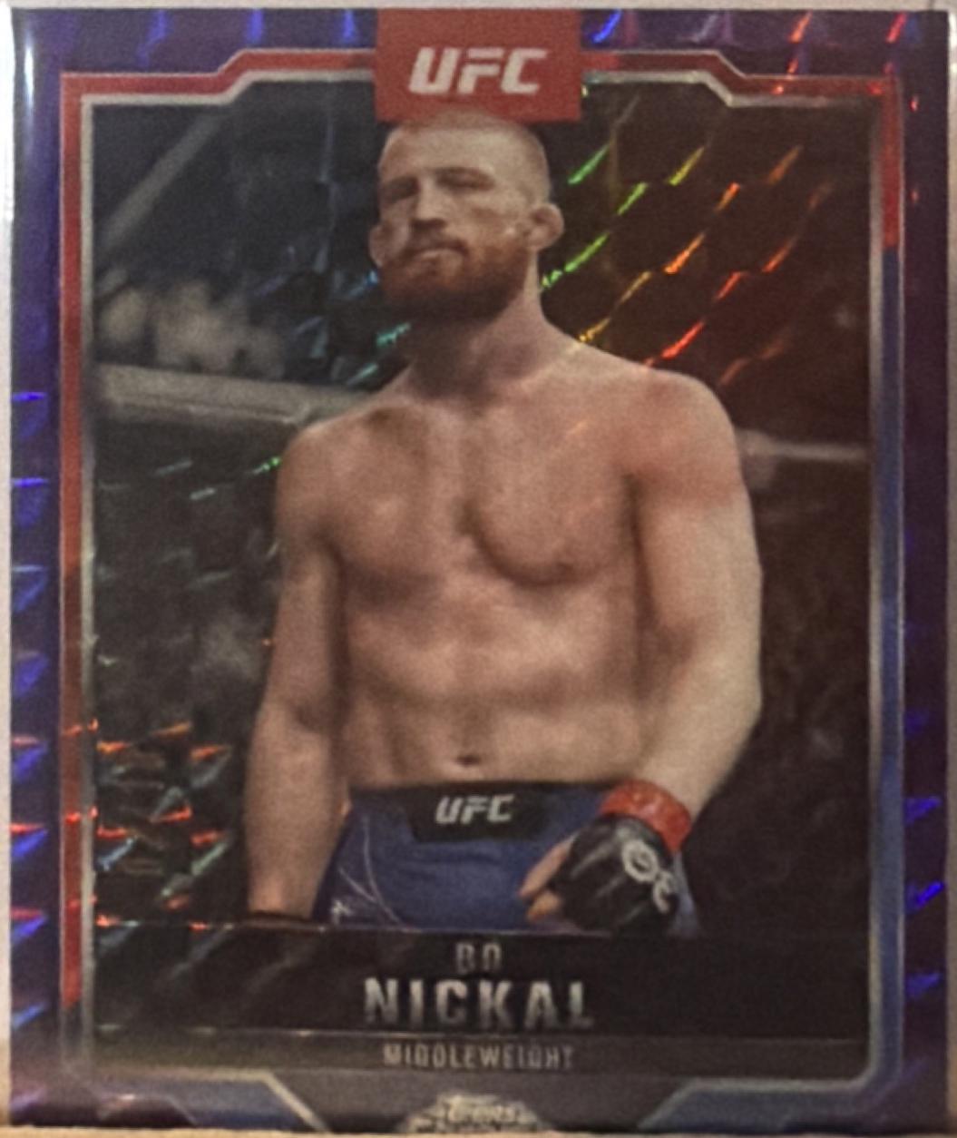 Bo Nickal 2025 Topps Chrome Sapphire UFC Base Sapphire #76 Purple Sapphire
