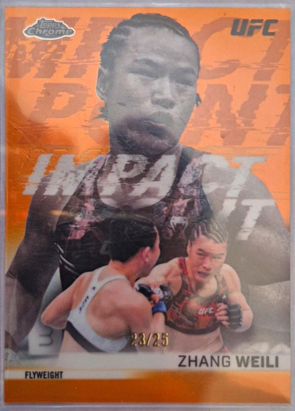 Zhang Weili 2026 Topps Chrome UFC Impact Point #IP-18 Orange Refractor