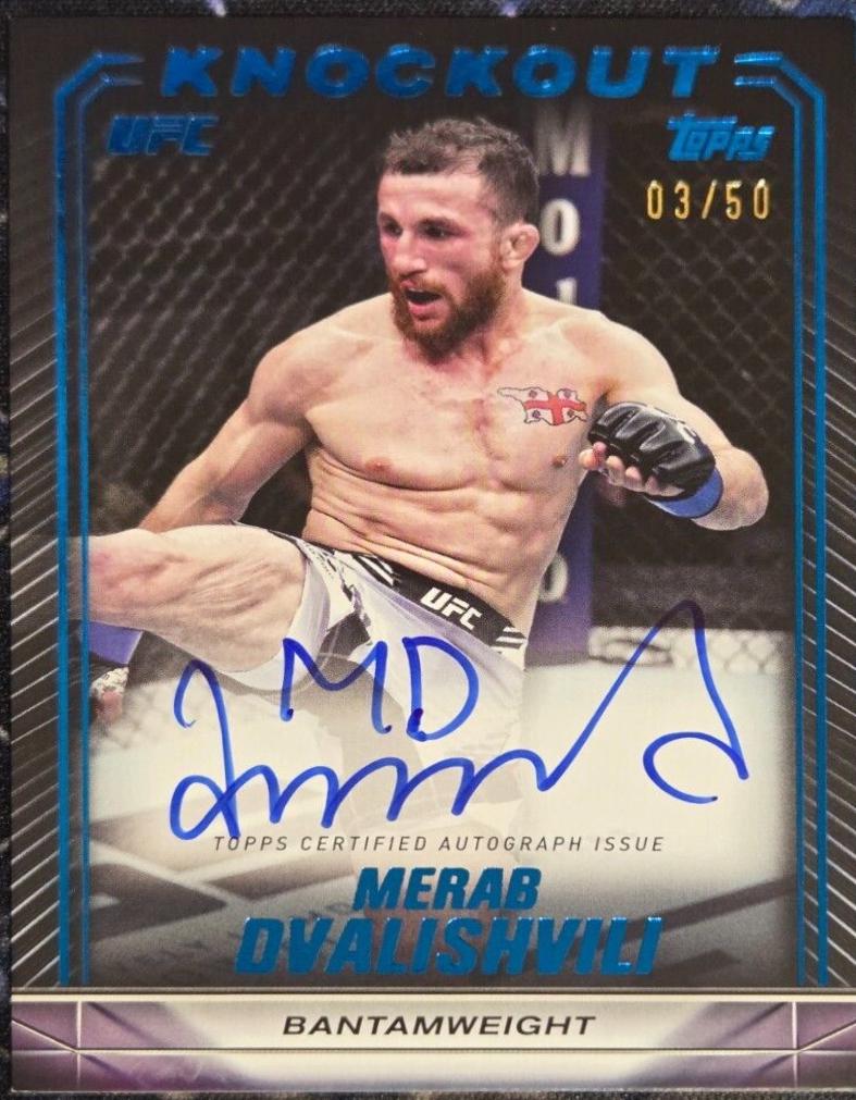 Merab Dvalishvili 2024 Topps Knockout UFC Knockout Autographs #KNA-MDI Blue