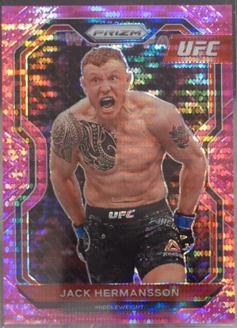 Jack Hermansson 2021 Panini Prizm UFC Base #24 Pink Pulsar