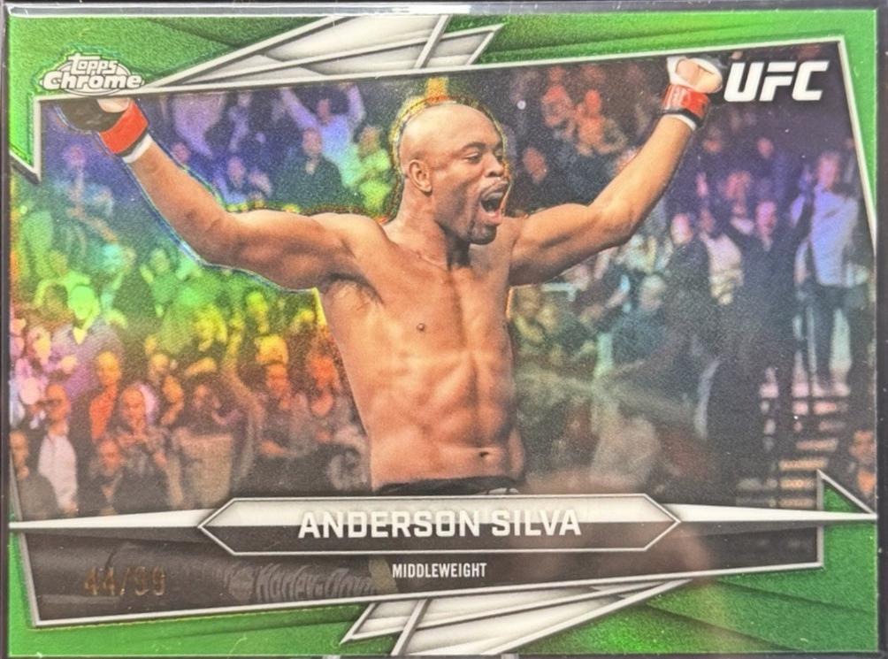 Anderson Silva 2026 Topps Chrome UFC Base #14 Green Refractor