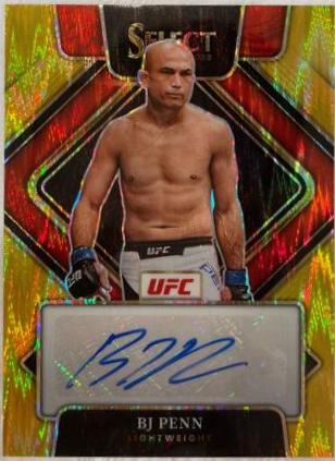 BJ Penn 2022 Panini Select UFC Signatures #39 Gold Flash