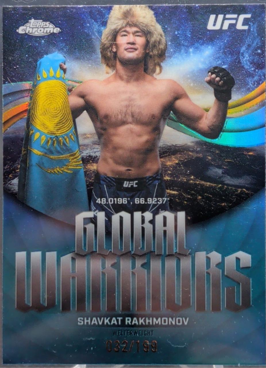 Shavkat Rakhmonov 2026 Topps Chrome UFC Global Warriors #GW-23 Aqua Refractor