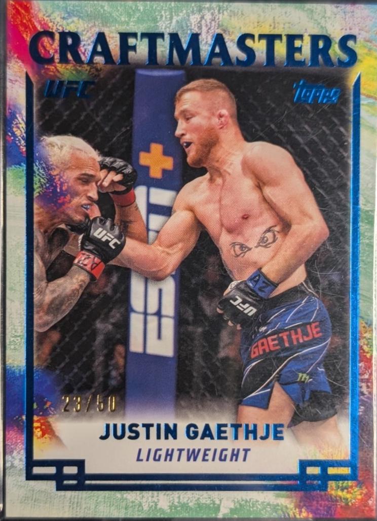 Justin Gaethje 2024 Topps Knockout UFC Craftmasters #CRM-14 Blue