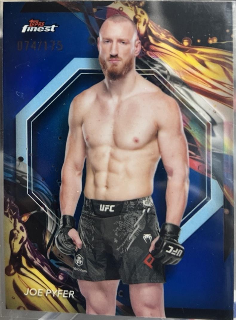 Joe Pyfer 2024 Topps Finest UFC Base Uncommon #168 Blue Refractor
