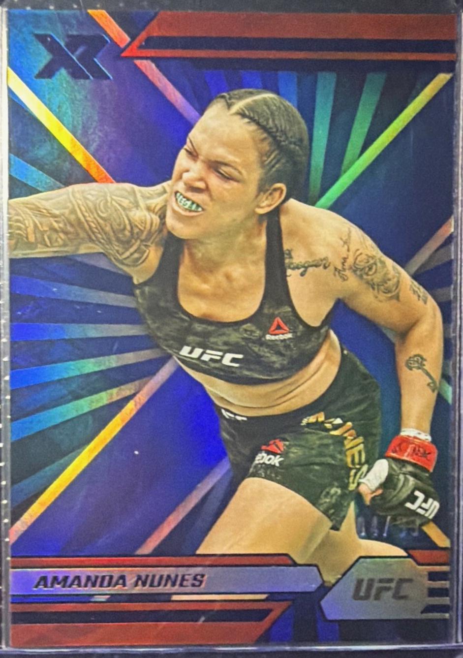 Amanda Nunes 2022 Panini Chronicles UFC Base XR #300 Blue