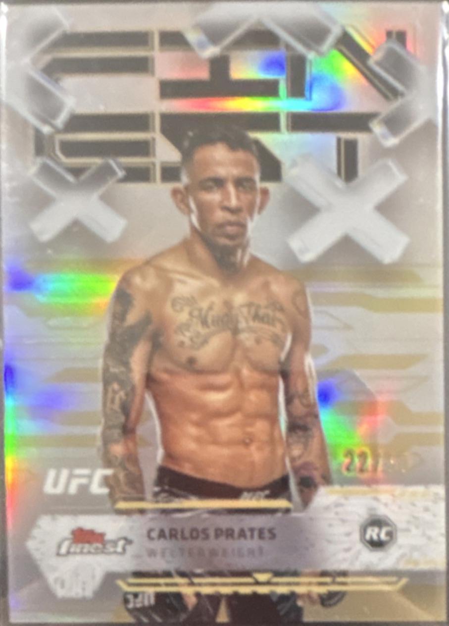 Carlos Prates 2025 Topps Finest UFC Base Common #87 Gold Refractor