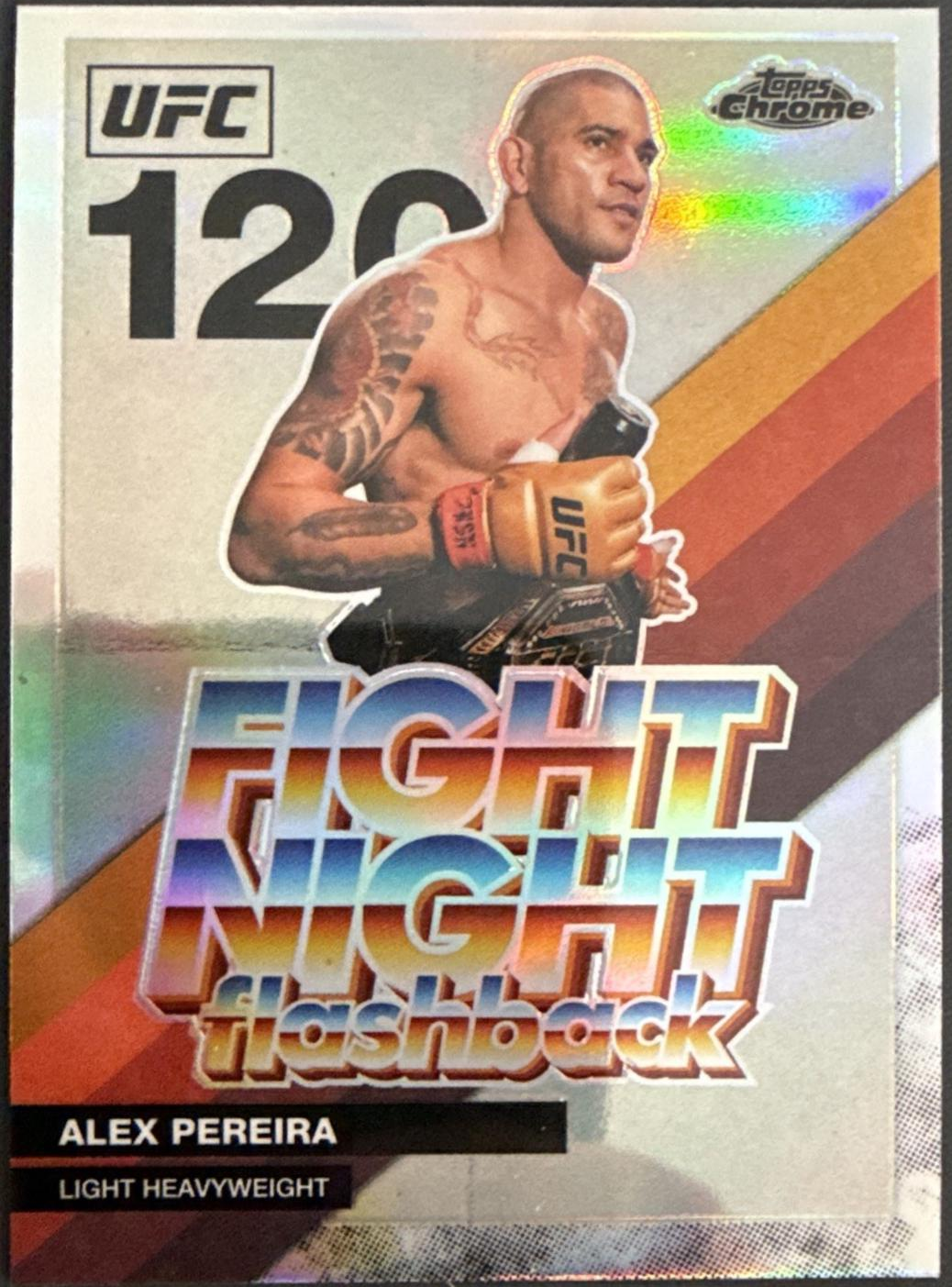 Alex Pereira 2026 Topps Chrome UFC Fight Night Flashback #FNF-18 Black Refractor