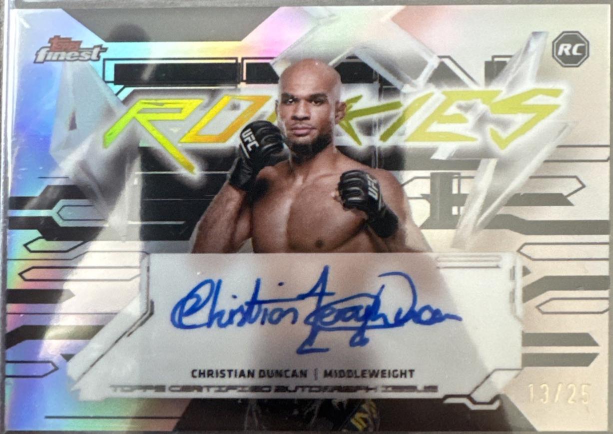 Christian Duncan 2025 Topps Finest UFC Finest Rookie Autographs #FRA-CD Red Refractor