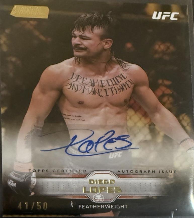 Diego Lopes 2026 Topps Stadium Club UFC Base Autographs #BAV-DL Yellow