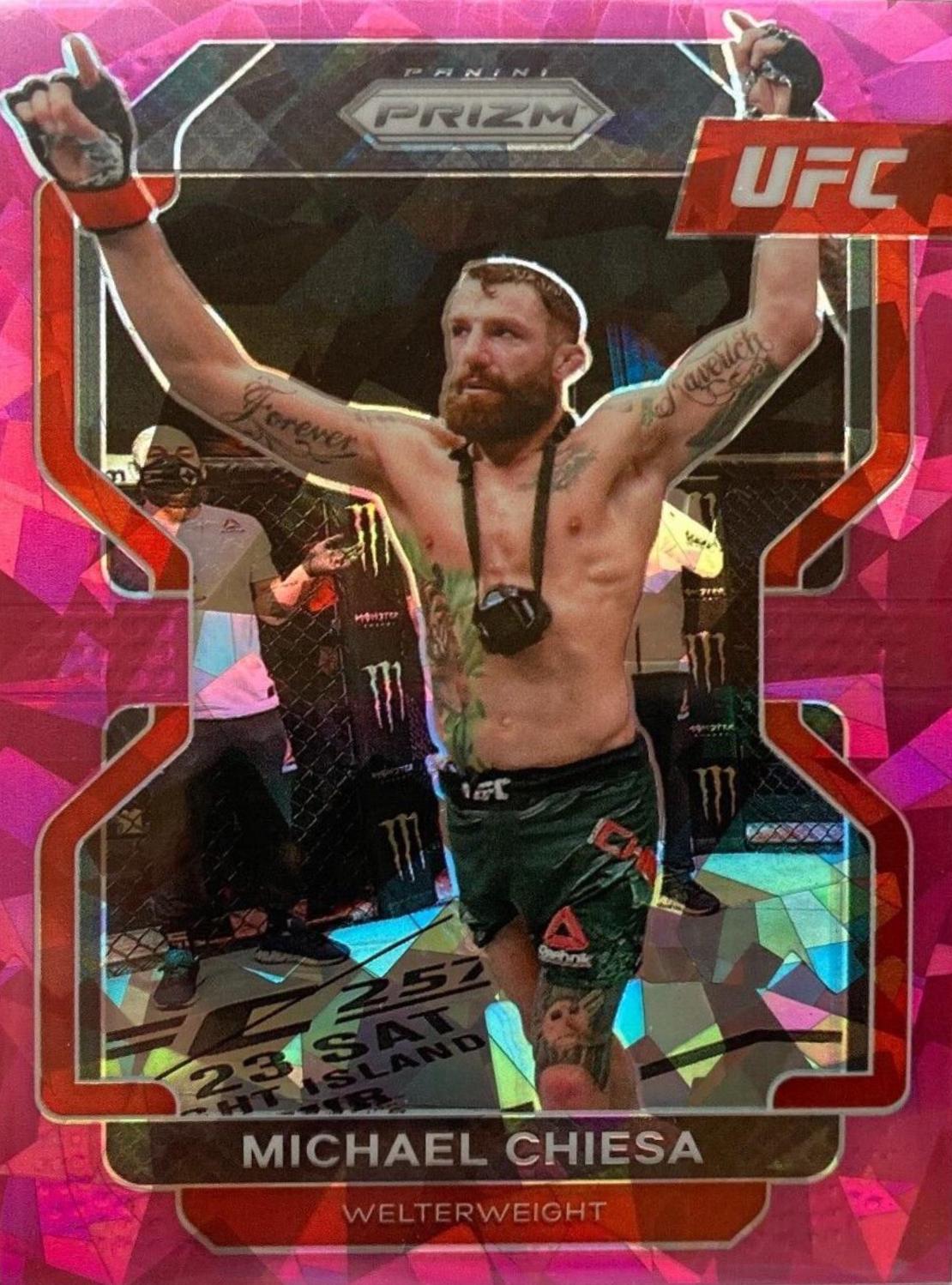 Michael Chiesa 2022 Panini Prizm UFC Base #110 Pink Ice