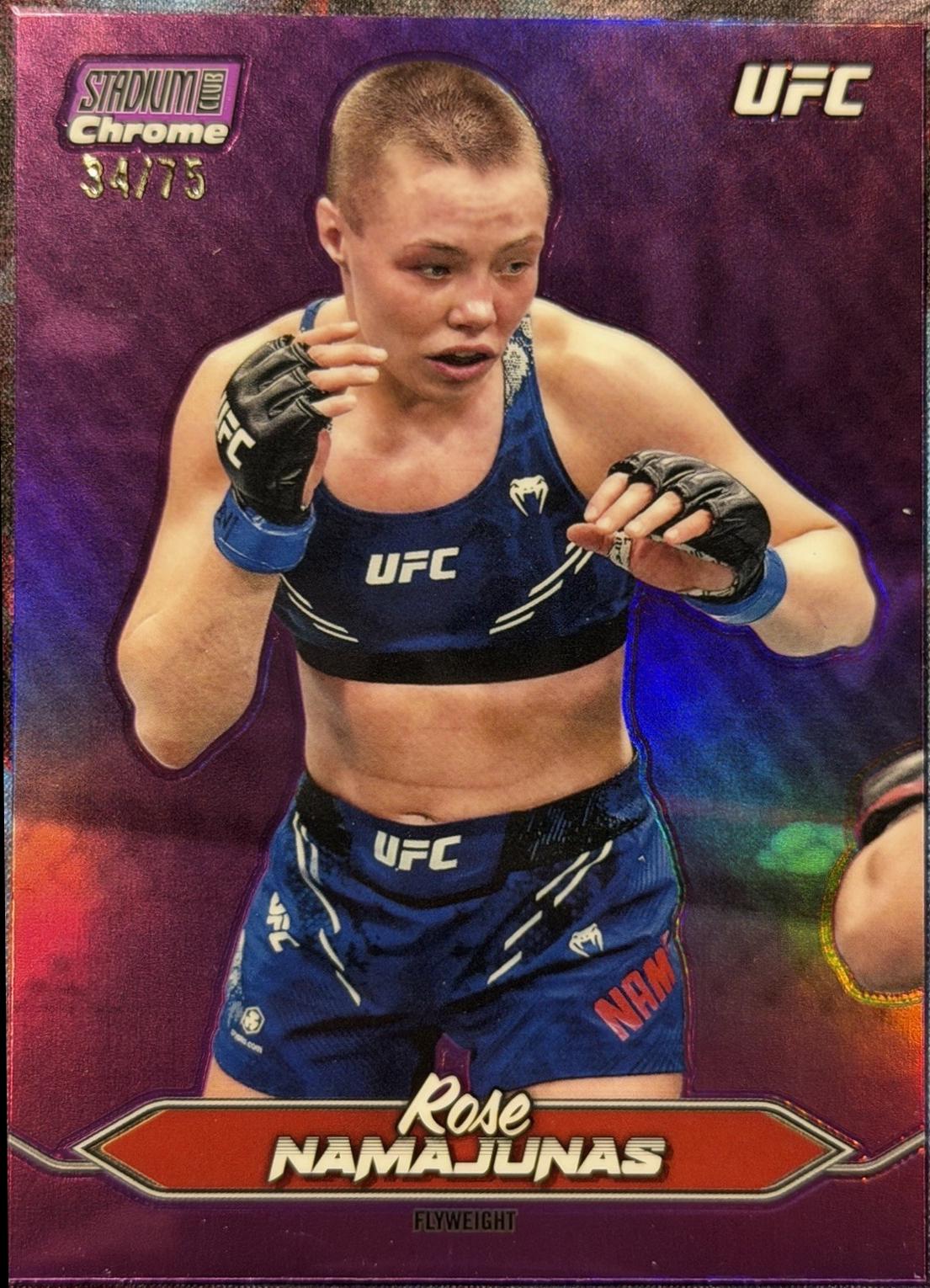Rose Namajunas 2025 Topps Stadium Club UFC Base Chrome #C-47 Purple Refractor