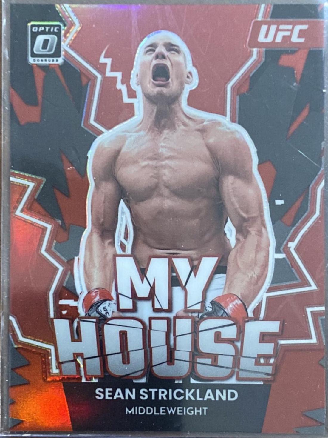 Sean Strickland 2023 Panini Donruss Optic UFC My House #5 Green