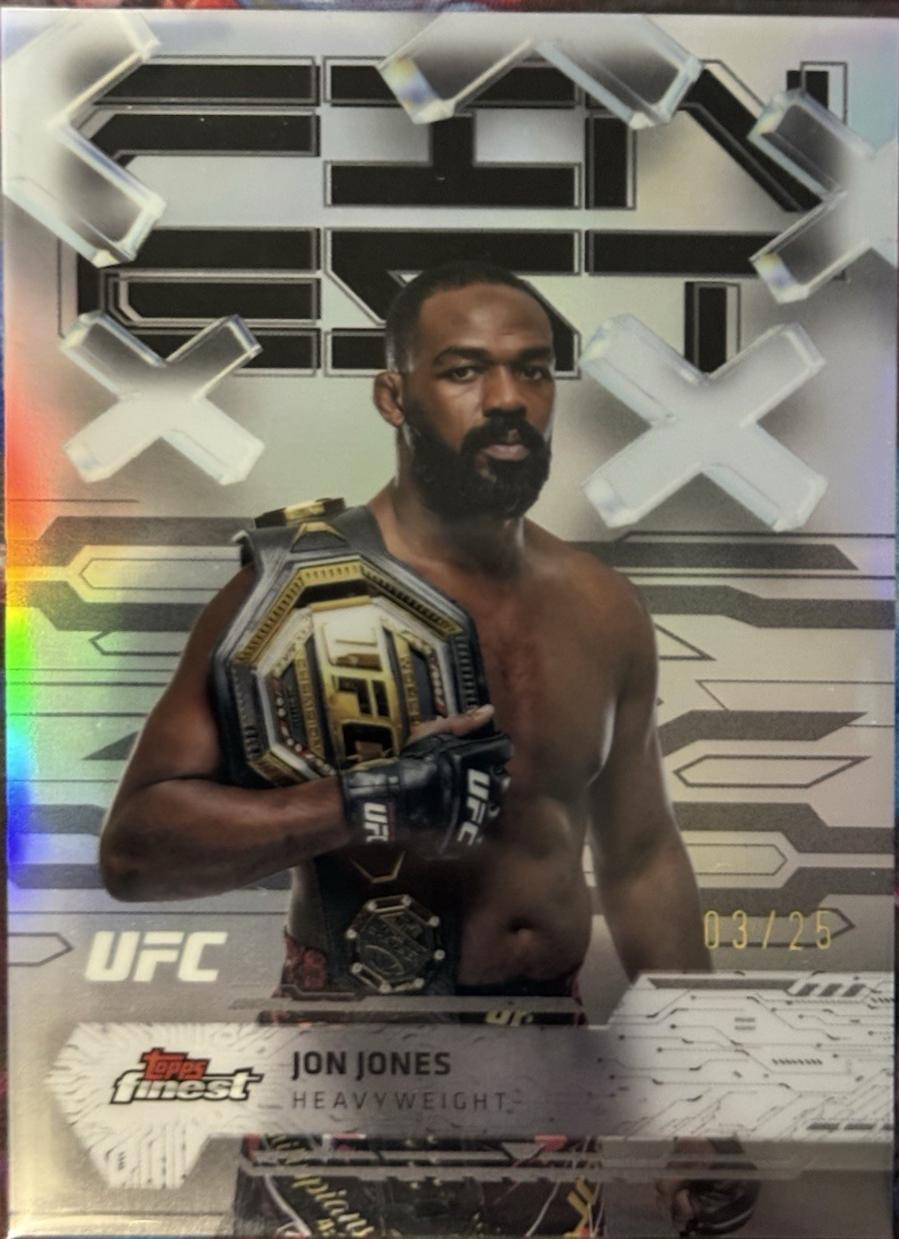 Jon Jones 2025 Topps Finest UFC Base Common #1 Black Refractor