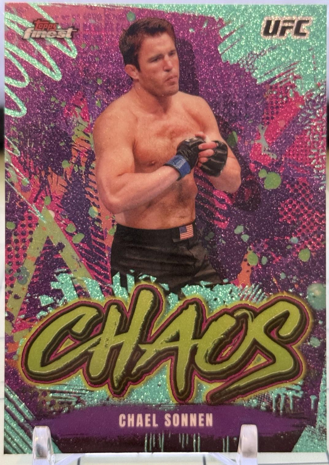 Chael Sonnen 2024 Topps Finest UFC Chaos #CHA-8 Aqua Glitter Refractor