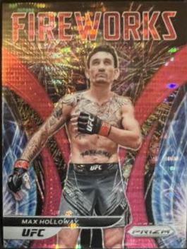 Max Holloway 2022 Panini Prizm UFC Fireworks #8 Pink Pulsar