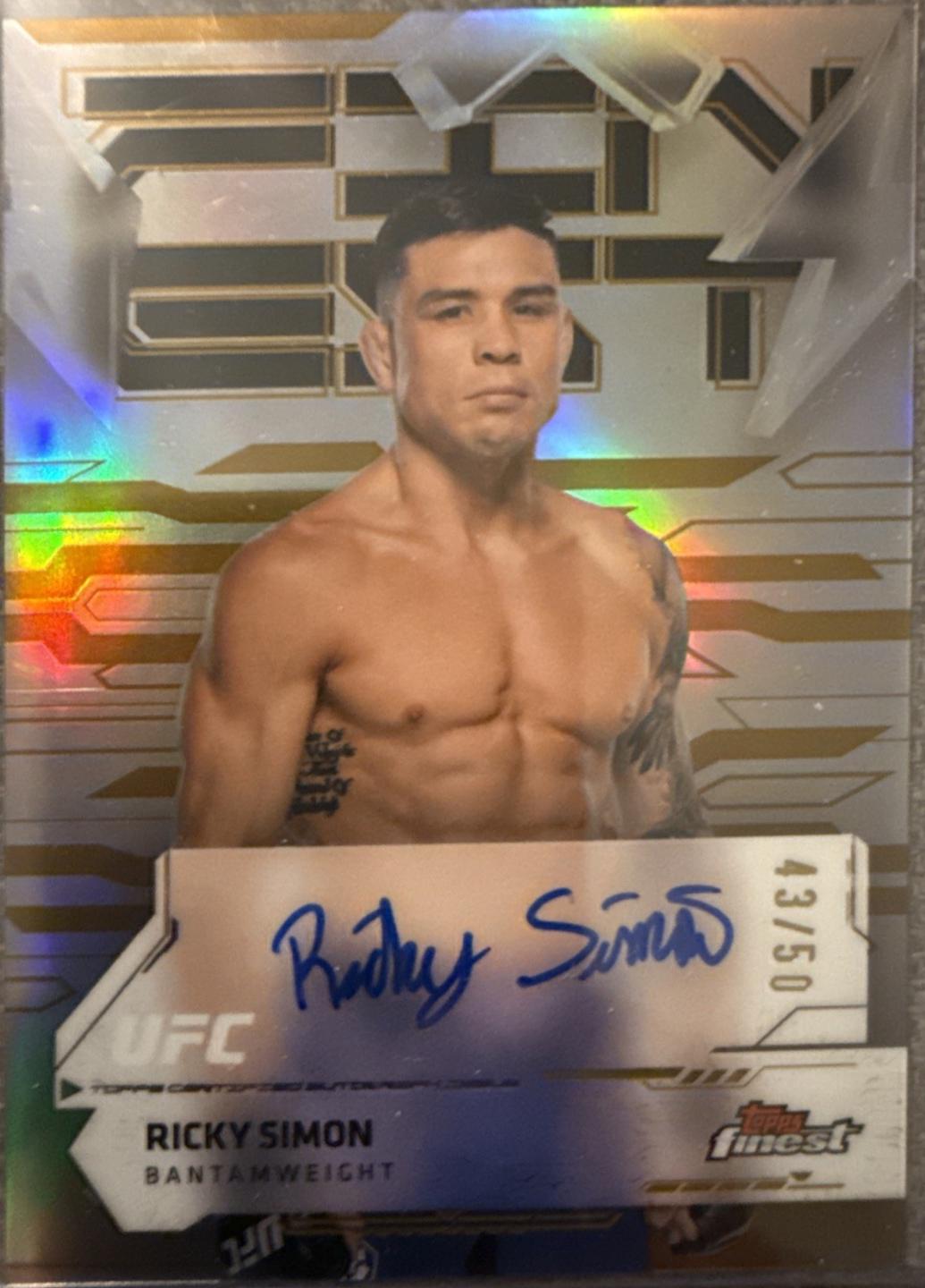Ricky Simon 2025 Topps Finest UFC Finest Autographs #FA-RN Gold Refractor