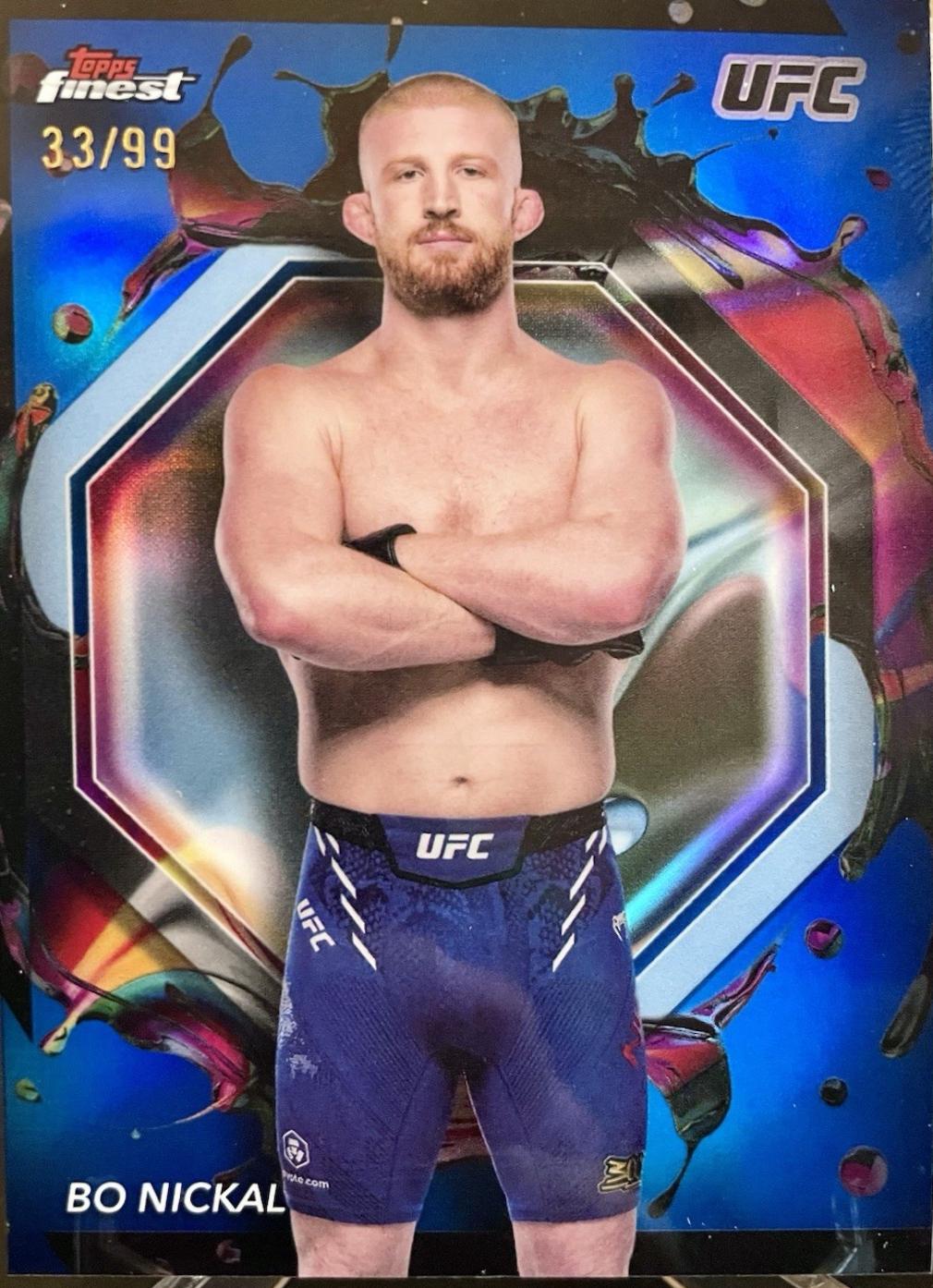 Bo Nickal 2024 Topps Finest UFC Base Rare #221 Blue Refractor