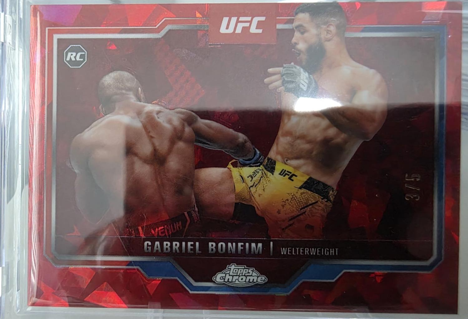 Gabriel Bonfim 2025 Topps Chrome Sapphire UFC Base Sapphire #26 Red Sapphire
