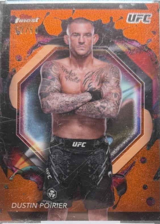 Dustin Poirier 2024 Topps Finest UFC Base Rare #259 Tangerine Glitter Refractor