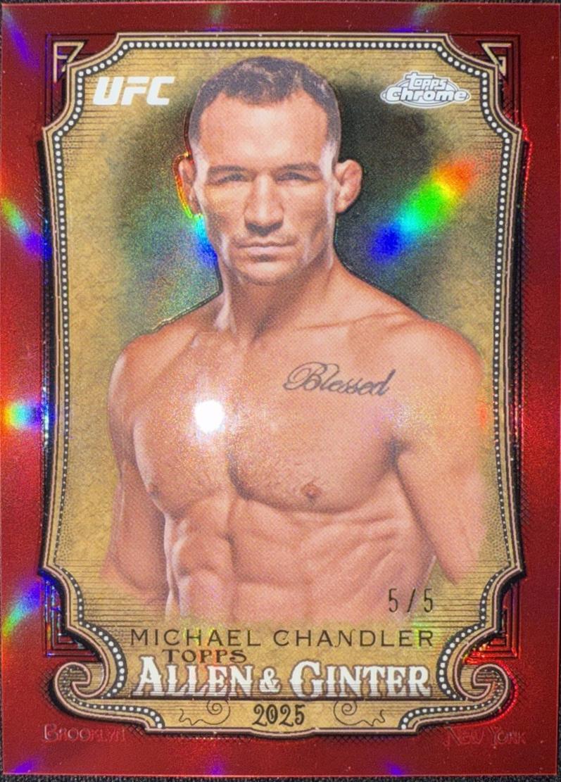 Michael Chandler 2025 Topps Chrome UFC Allen & Ginter #AAG-17 Red Refractor