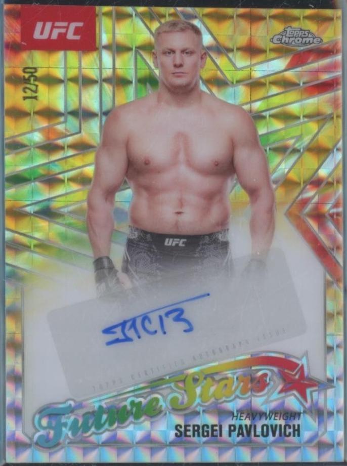 Sergei Pavlovich 2025 Topps Chrome UFC Future Stars Autographs #FSA-SP Gold Refractor