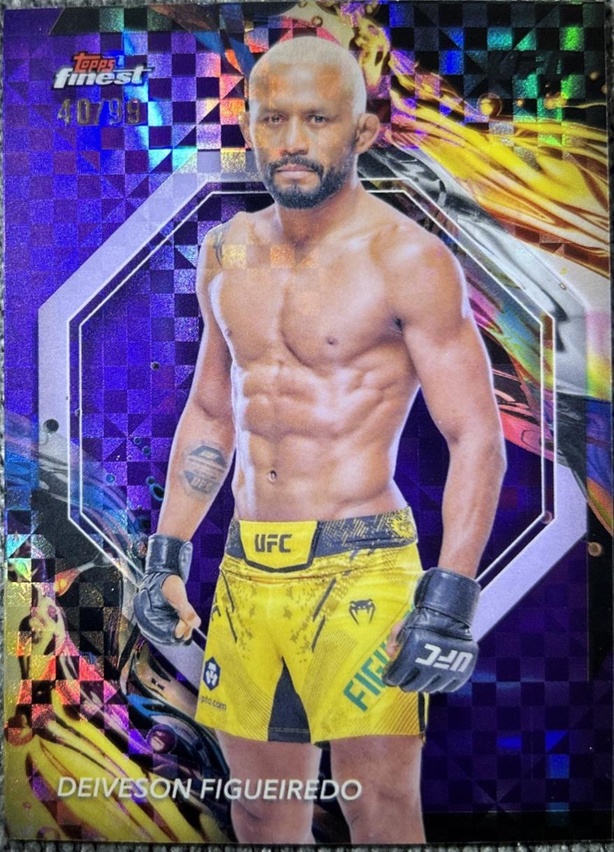 Deiveson Figueiredo 2024 Topps Finest UFC Base Uncommon #198 Purple Checkerboard Refractor