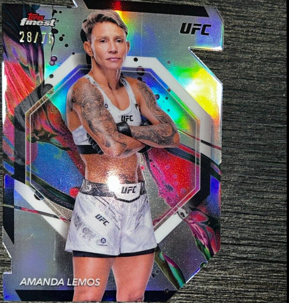 Amanda Lemos 2024 Topps Finest UFC Base Common #62 Die-Cut Refractor