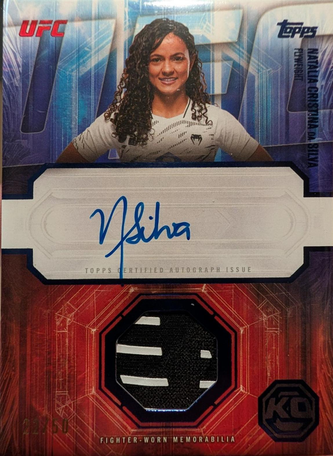Natalia Silva 2026 Topps Knockout UFC Knockout Autograph Relics #KAR-NS Blue