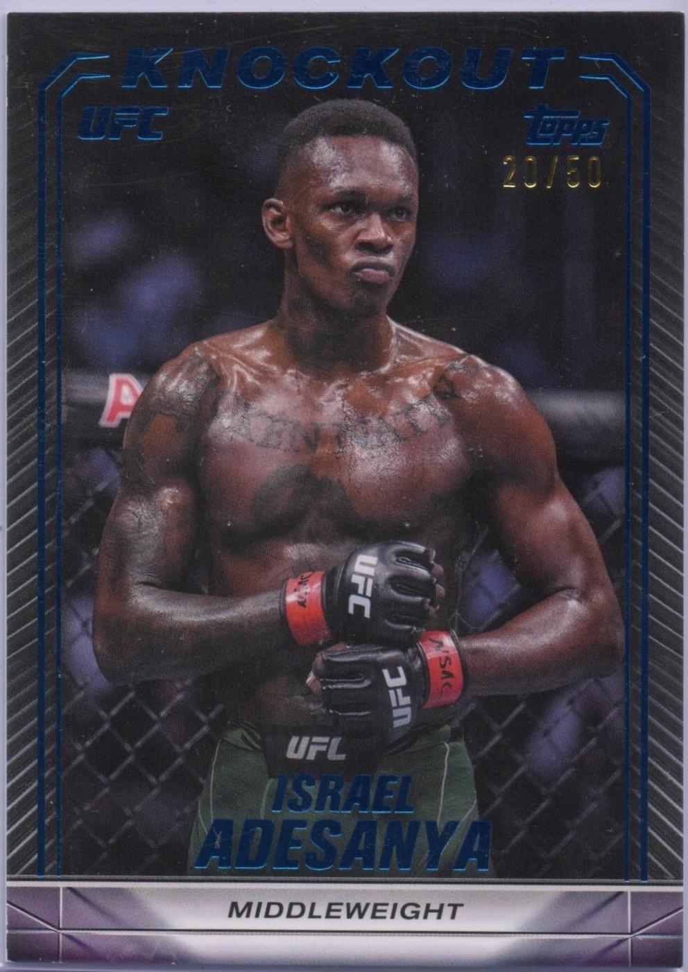 Israel Adesanya 2024 Topps Knockout UFC Base #93 Blue