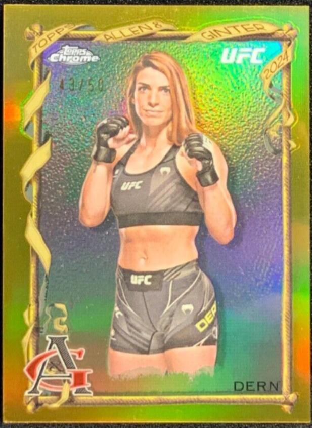 Mackenzie Dern 2024 Topps Chrome UFC Allen & Ginter #AAG-19 Gold Refractor