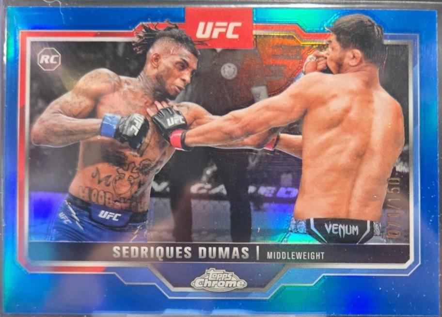 Sedriques Dumas 2025 Topps Chrome UFC Base #6 Blue Refractor