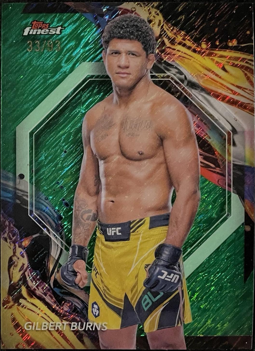 Gilbert Burns 2024 Topps Finest UFC Base Uncommon #188 Green Shimmer Refractor