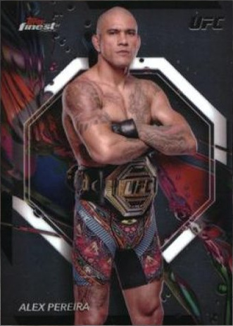 Alex Pereira 2024 Topps Finest UFC Base Common #12 Superfractor