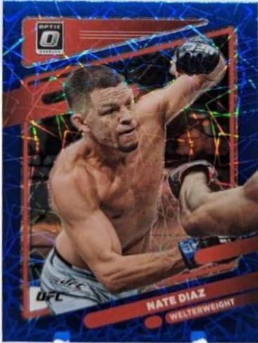 Nate Diaz 2022 Panini Donruss Optic UFC Base #23 Blue Velocity