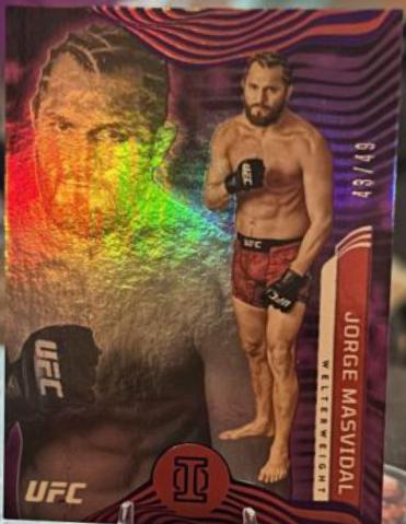 Jorge Masvidal 2022 Panini Chronicles UFC Base Illusions #264 Purple