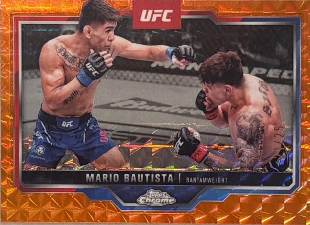 Mario Bautista 2025 Topps Chrome UFC Base #98 Orange Geometric Refractor