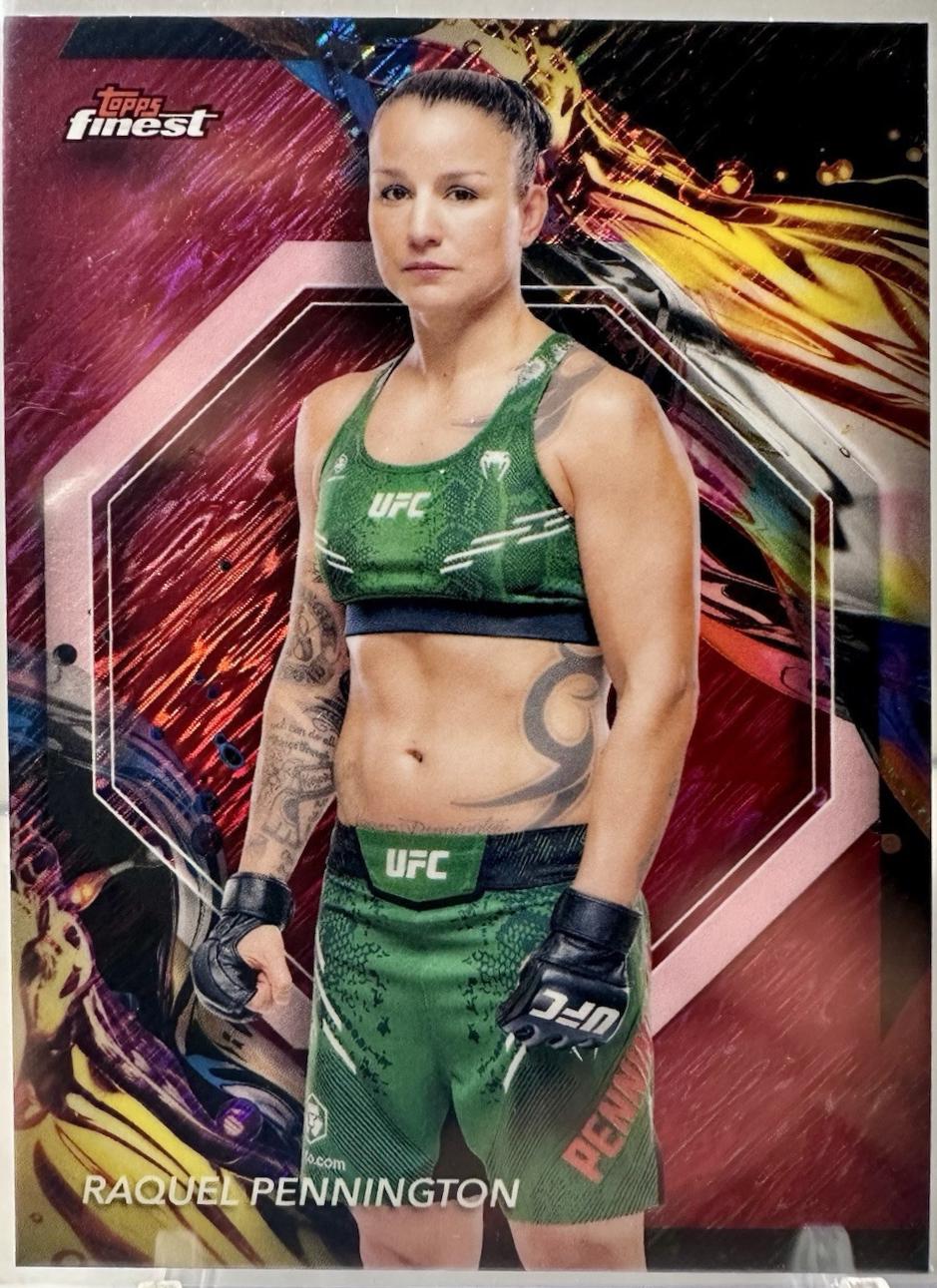 Raquel Pennington 2024 Topps Finest UFC Base Uncommon #148 Red Shimmer Refractor