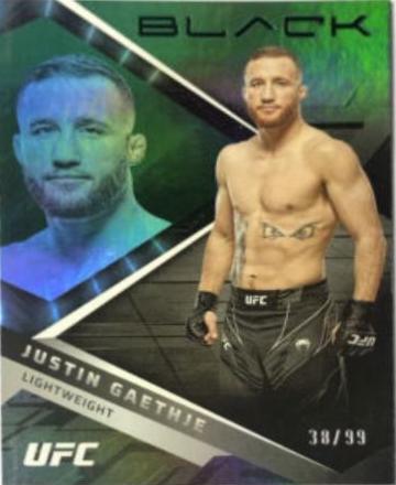 Justin Gaethje 2022 Panini Chronicles UFC Base Black #201 Green