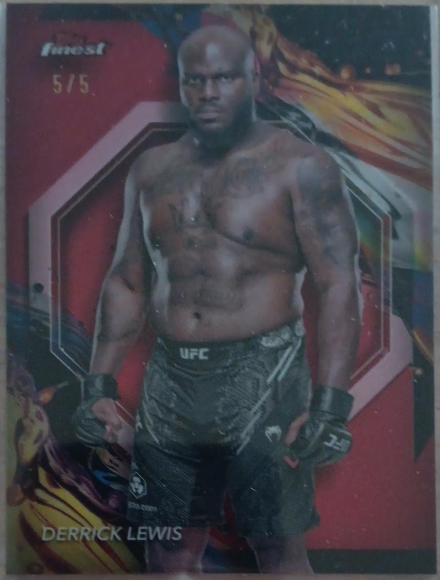 Derrick Lewis 2024 Topps Finest UFC Base Uncommon #110 Red Refractor