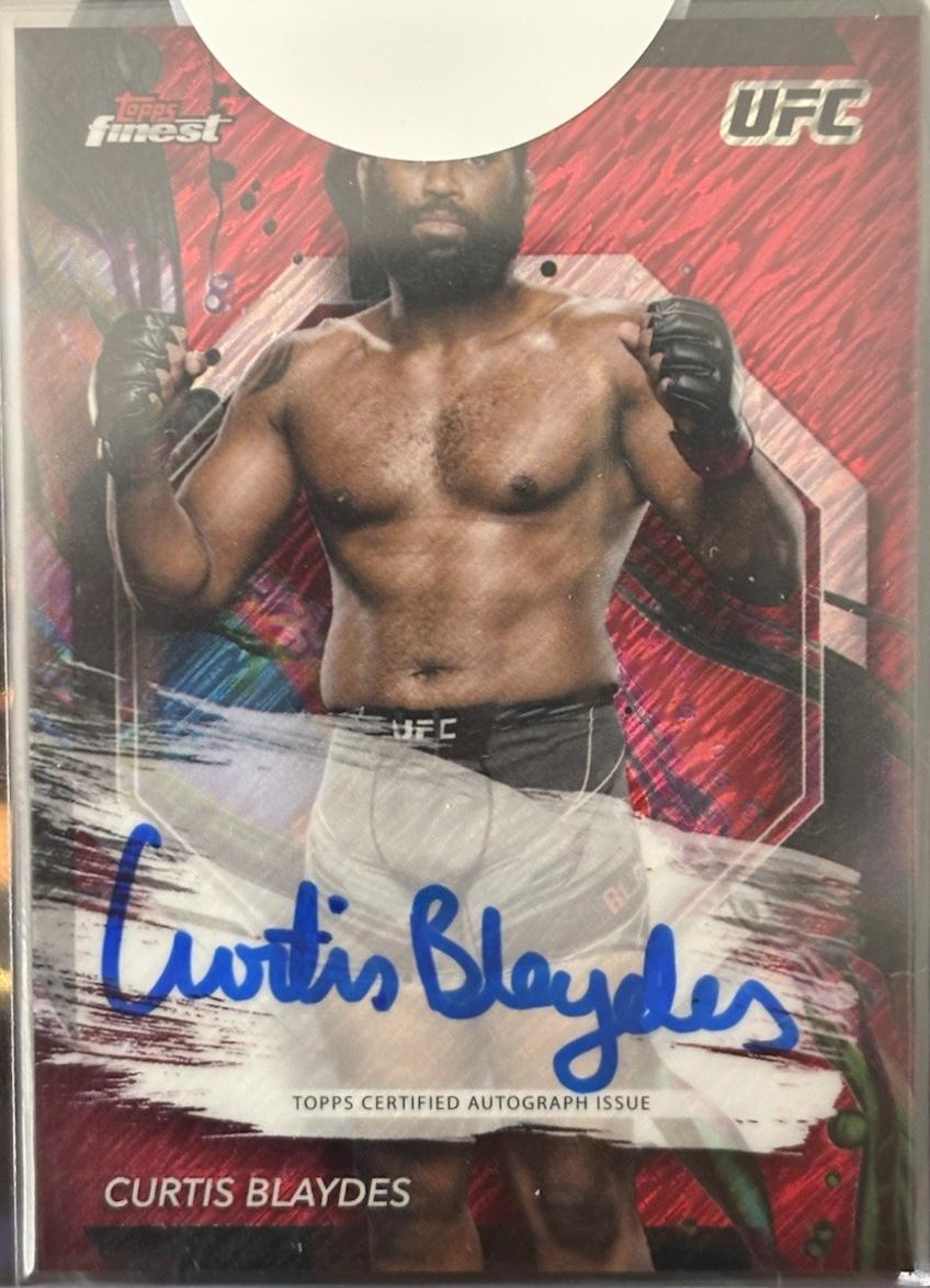 Curtis Blaydes 2024 Topps Finest UFC Finest Autographs #FA-CBS Red Shimmer Refractor