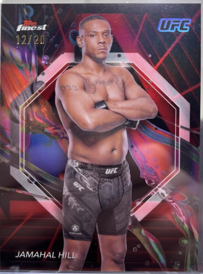Jamahal Hill 2024 Topps Finest UFC Base Common #36 Red Black Vapor Refractor