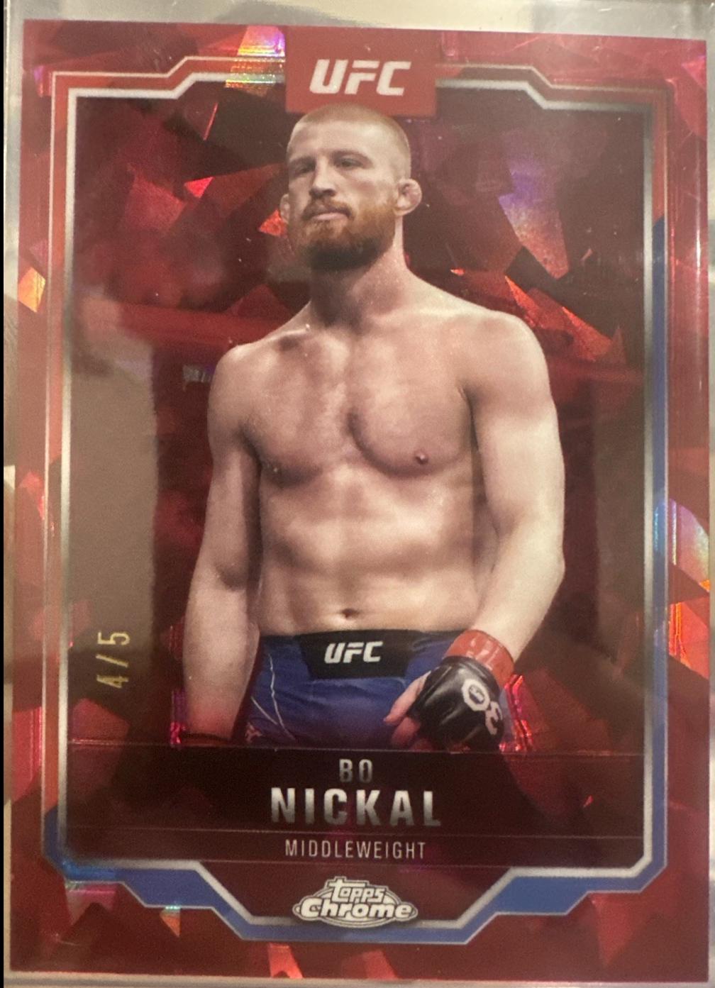Bo Nickal 2025 Topps Chrome Sapphire UFC Base Sapphire #76 Red Sapphire